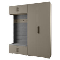 GARDEROBEN-SET 236,7/200/47 - Kaschmir/Schwarz, Holz/Metall (200/236.7/47cm) - Abiks Möbel
