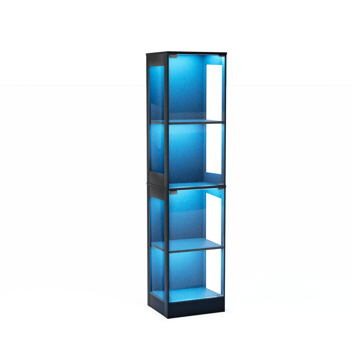VITRINA 40/35/165 cm u dekoru akacije s LED osvjetljenjem i senzorom - prirodne boje, plastika (40/165/35cm) - BEAOK