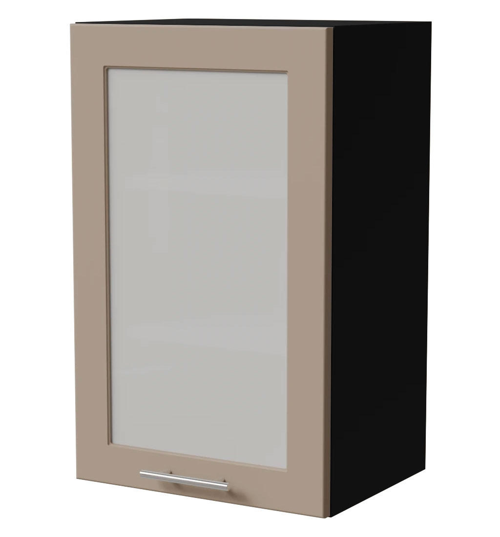 KÜCHENHÄNGESCHRANK Brerra W2S/45 Schwarz / RAL 1019 graubeige Matt 45 / 32,5 / 72cm - Graubraun/Schwarz, Holz/Holzwerkstoff (45/72/32.5cm) - Feldmann-Wohnen