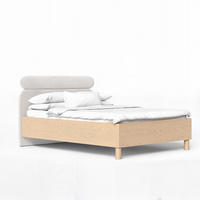 BOXBETT SENA 140/200 cm mit Matratze und Topper, Eiche Bookmatch - Eichefarben, Holz/Holzwerkstoff (140/200cm) - Idohome