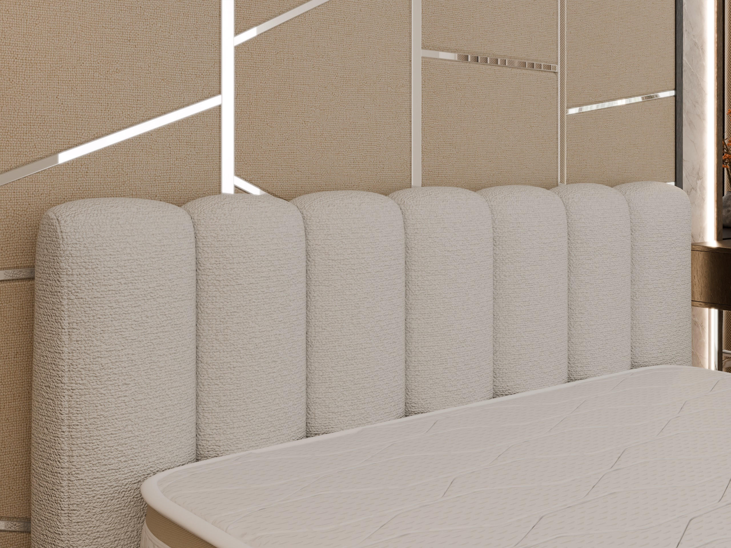 POLSTERBETT Zaira 180x200cm – Elegantes Polsterbett für modernen Wohnstil , ohne matratze, cappuccino - Cappuccino, Holz (180/200cm) - Panda Möbel