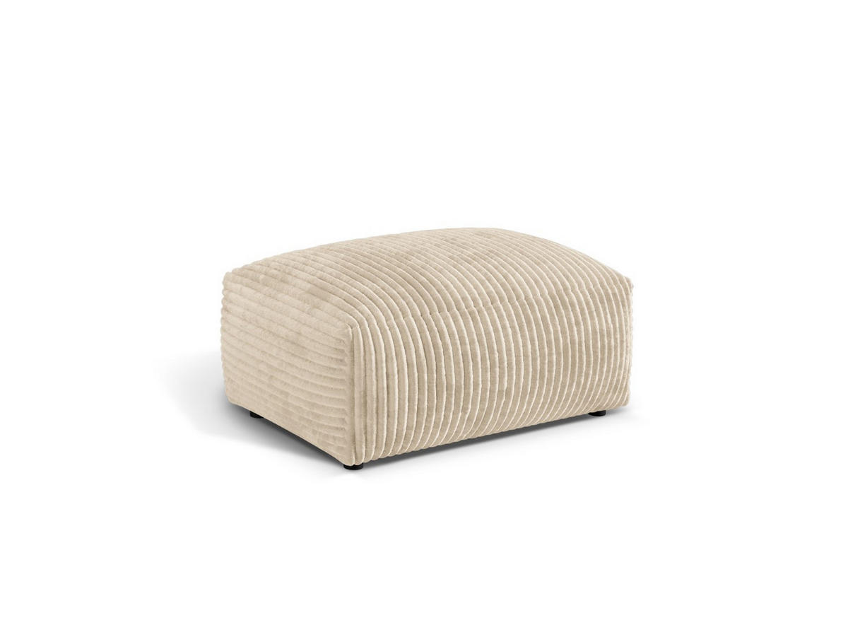 POUF Martina aus Cord leichtes beige - Creme, Textil (65/44/95cm) - Micadoni