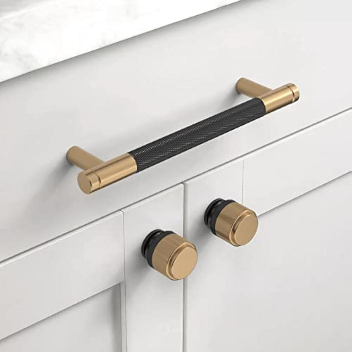 MÖBELGRIFF Schwarz Gold 10er-Set 128 mm - Goldfarben, Metall (1.2/3/15.8cm)