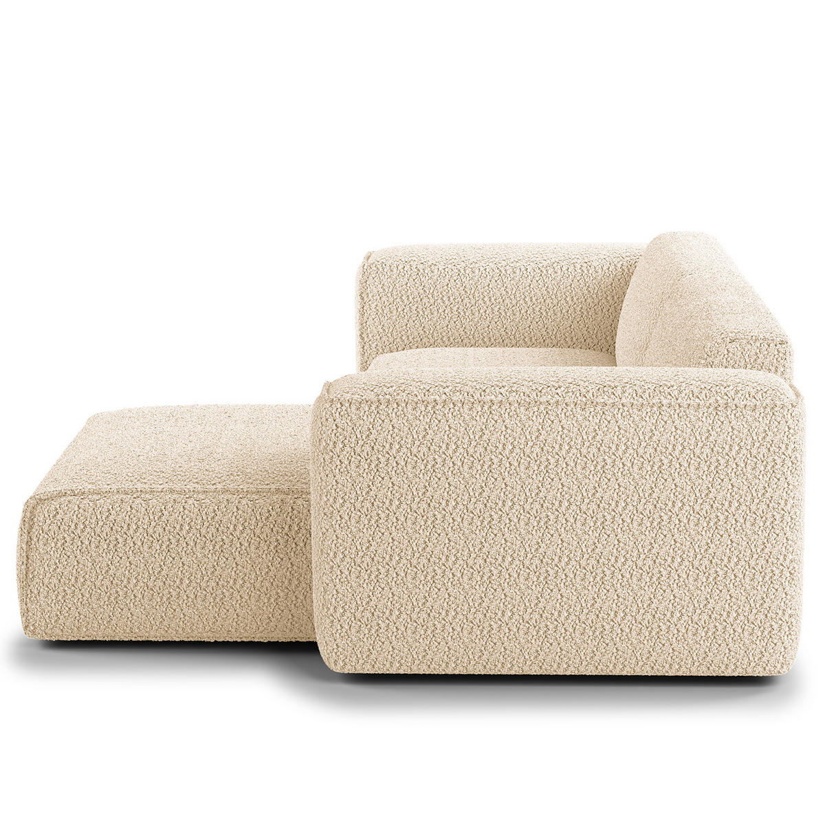 1,5-SITZER ECKSOFA mit Longchair - Beige/Schwarz, Kunststoff/Textil (260/173cm) - home24