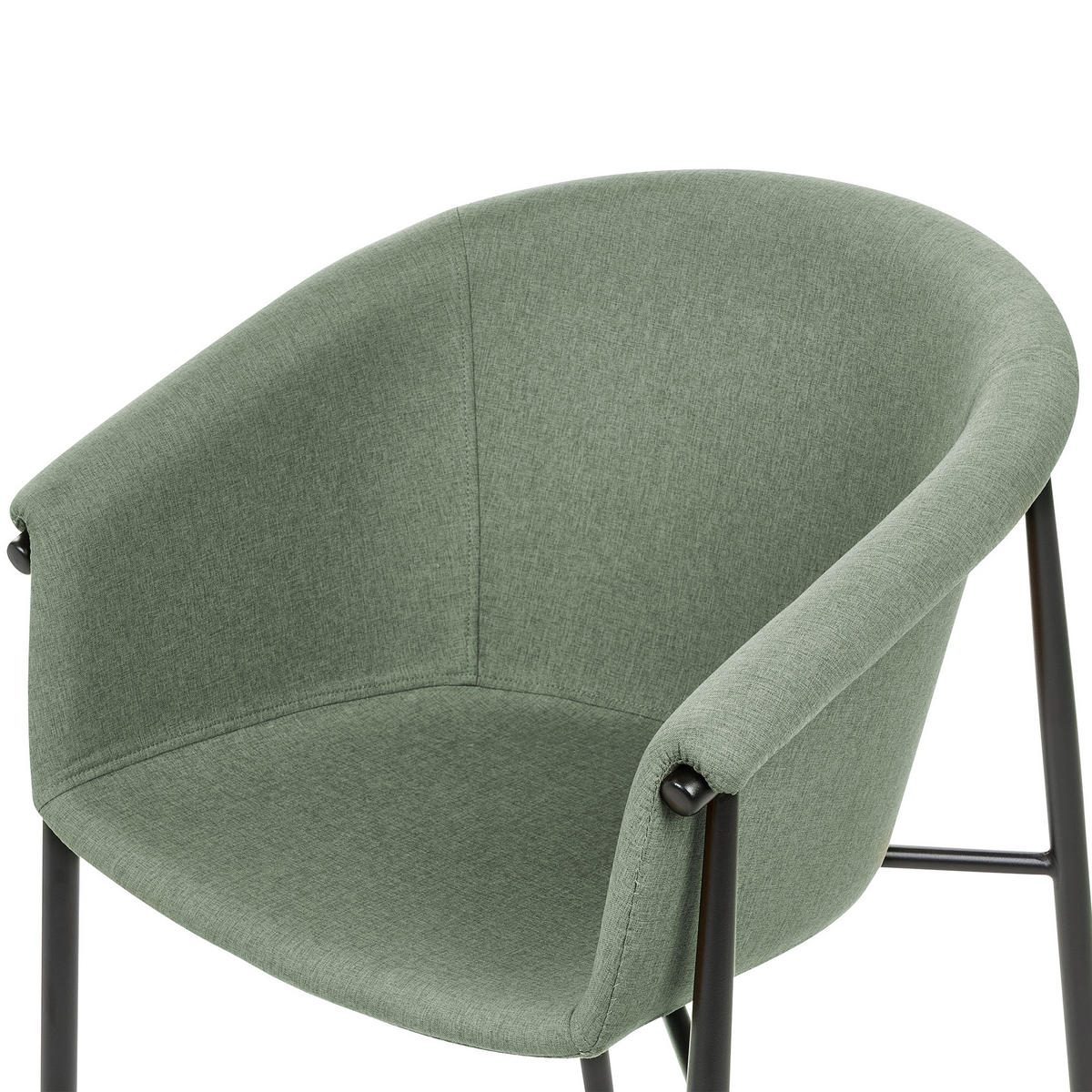 ESSZIMMERSTUHL 2er-Set Polyester Grün Ames - Grün, Textil/Metall (57/80/56cm) - Beliani