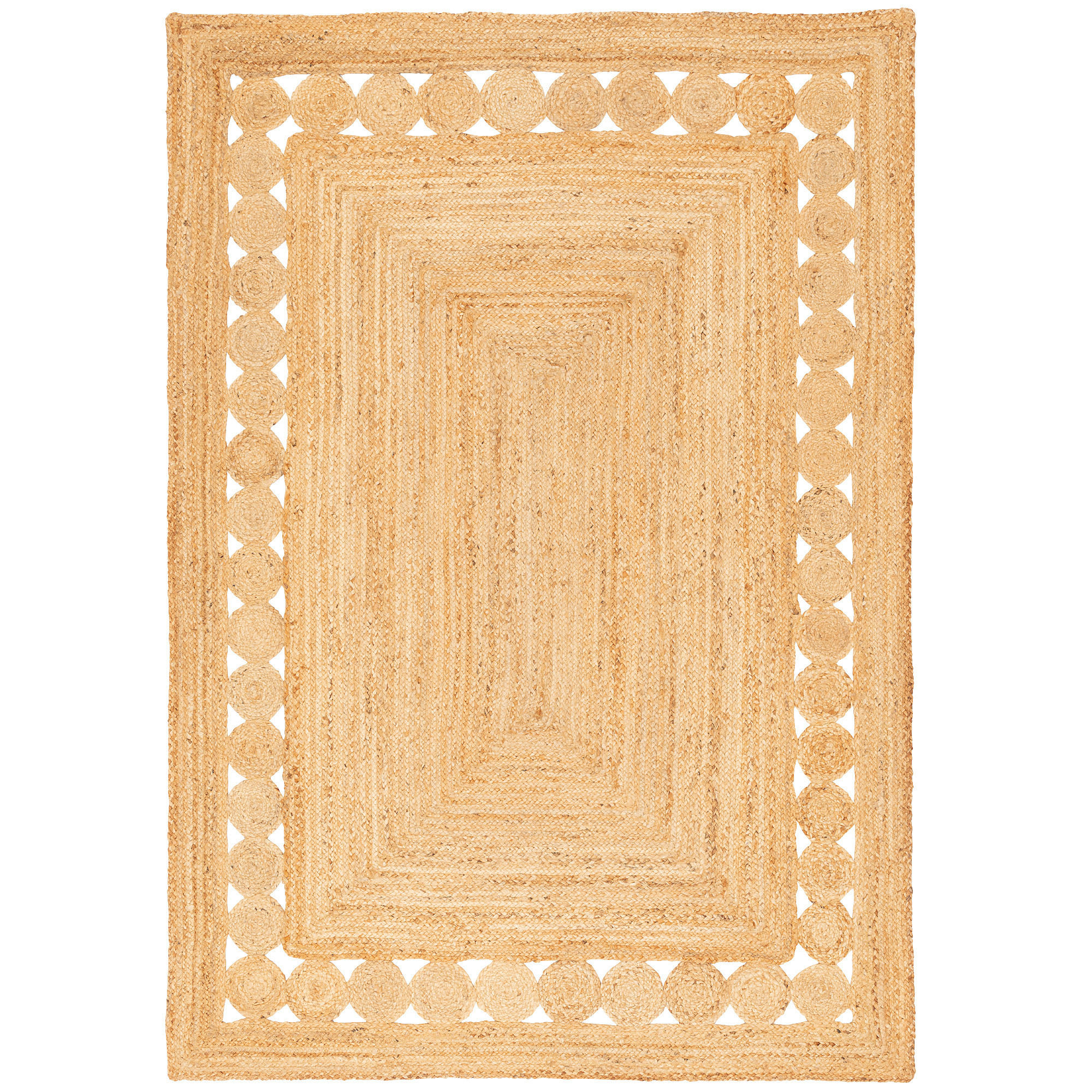 NATURFASER TEPPICH JUTE SALSA ETHNO BORDÜRE - Beige, Textil (200/300cm) - Pergamon