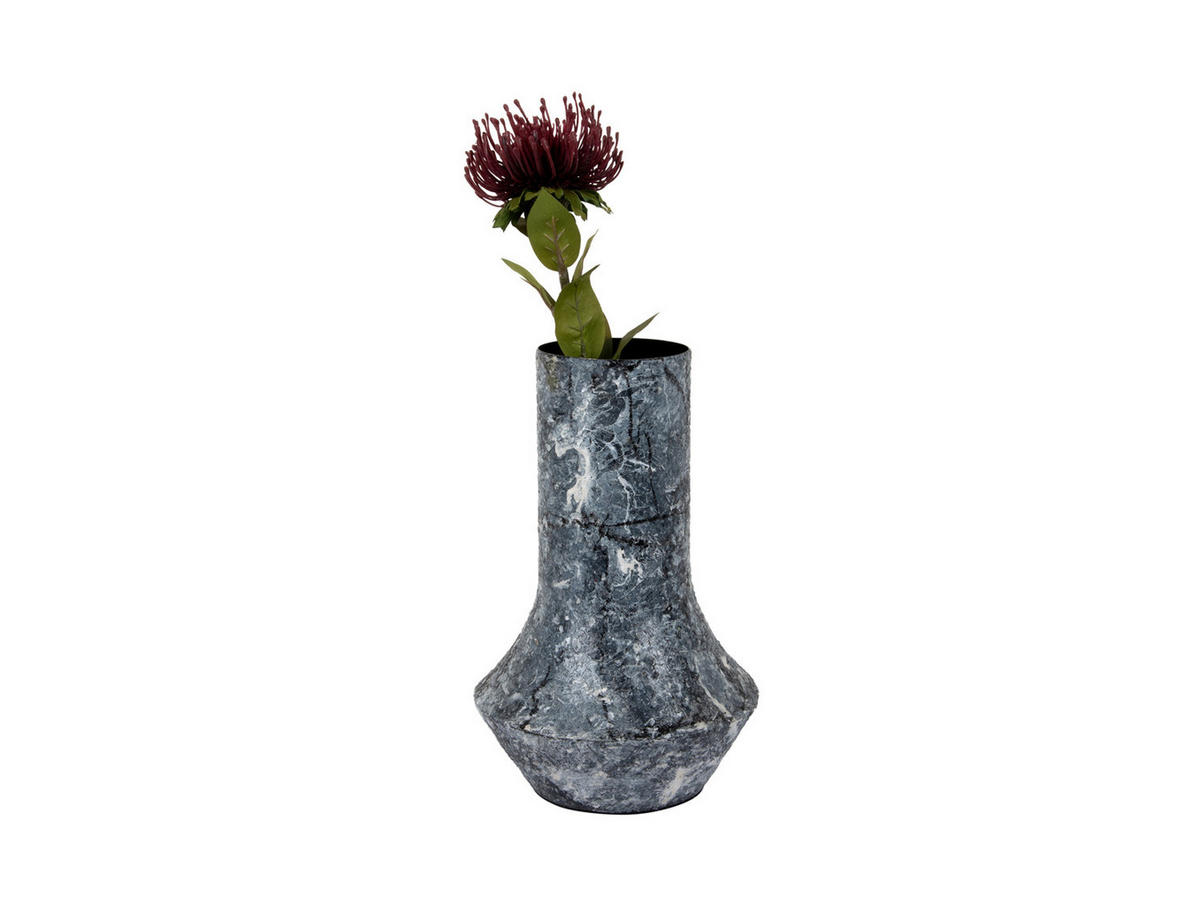 VASE Mosaic Marble Schwarz 20/20/31 cm - Schwarz, Metall (31cm) - Present Time