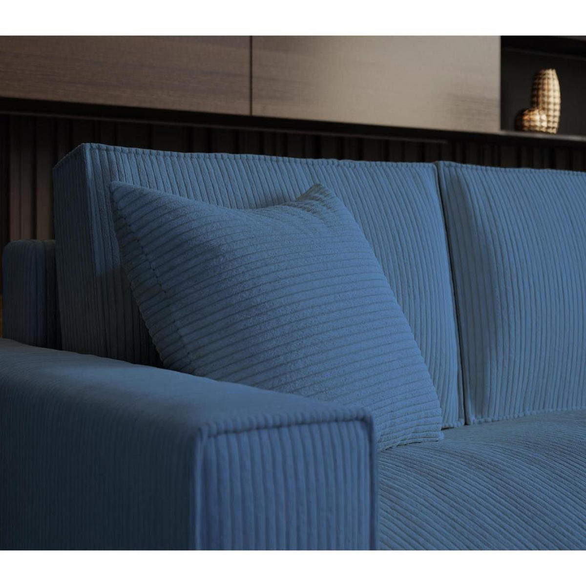 ECKSOFA Parys L dunkelblau - Schwarz/Dunkelblau, Kunststoff/Textil (290/185cm) - Beautysofa