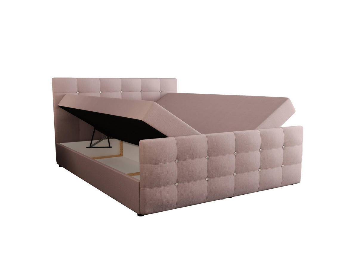BOXBETT KLEO 160x200, mit Matratze H3 und Topper, Cosmic 14 - Rosa, Holz/Kunststoff (160/200cm) - Bedante