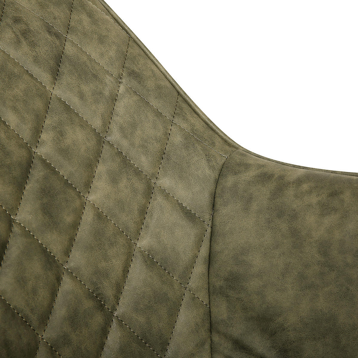 ARMLEHNENSTUHL - Eiche massiv - Eichefarben/Olivgrün, Leder (60/80/62cm) - home24