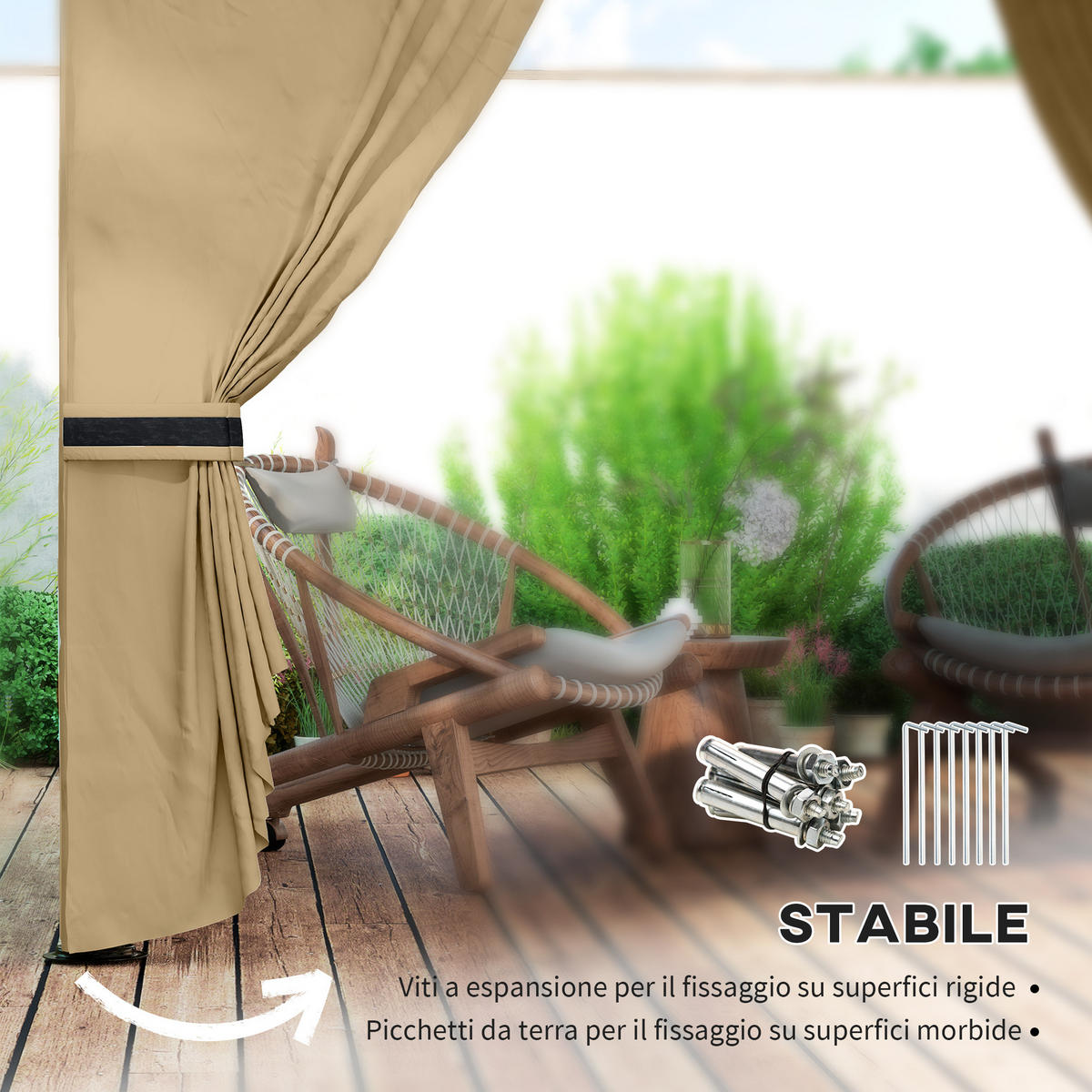PAVILLON Beige 1 Stück - Beige, Metall (335/285/335cm) - GiPP