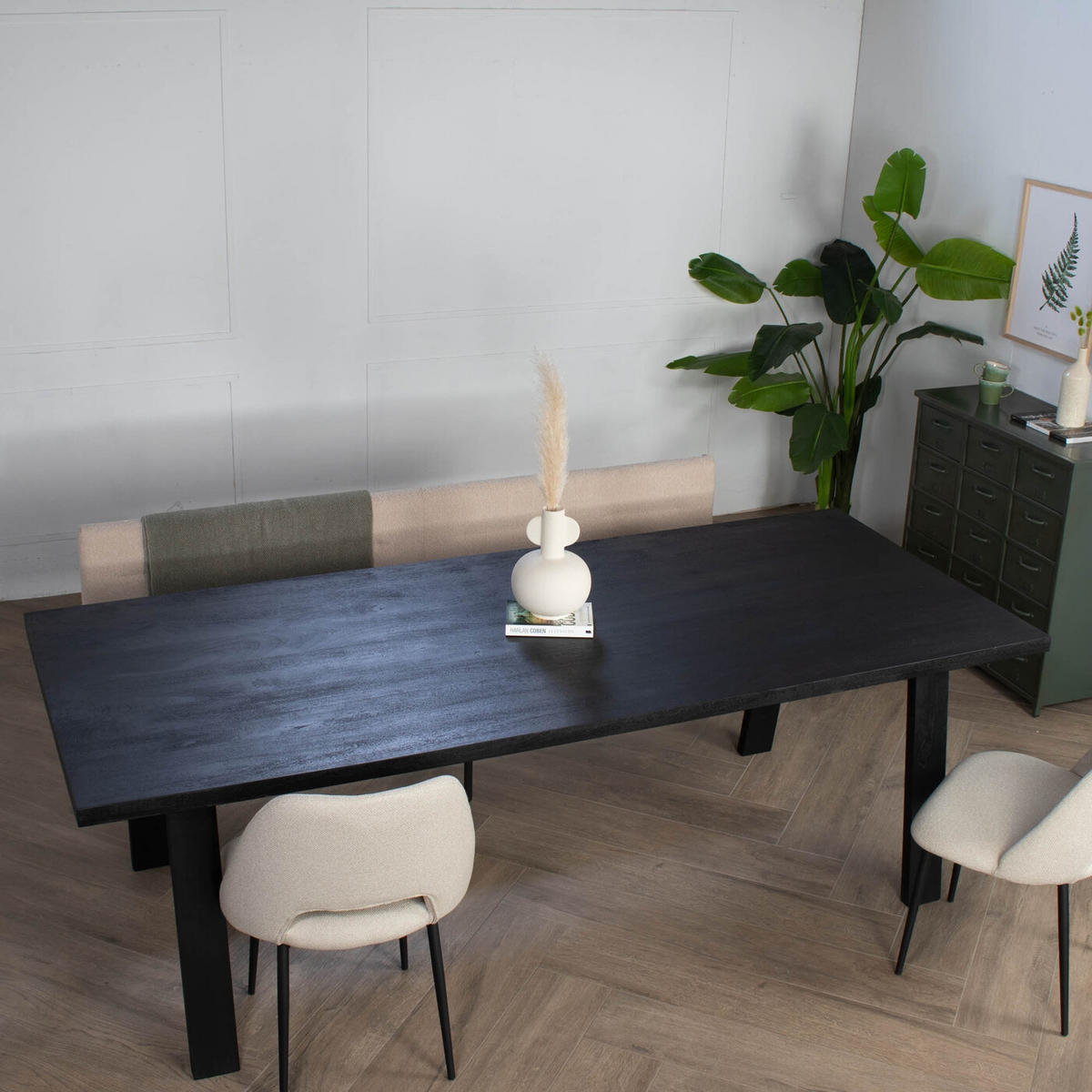 ESSTISCH aus Mangoholz 240cm, schwarz - Schwarz, Holz (240/100/76cm) - Giga Meubel
