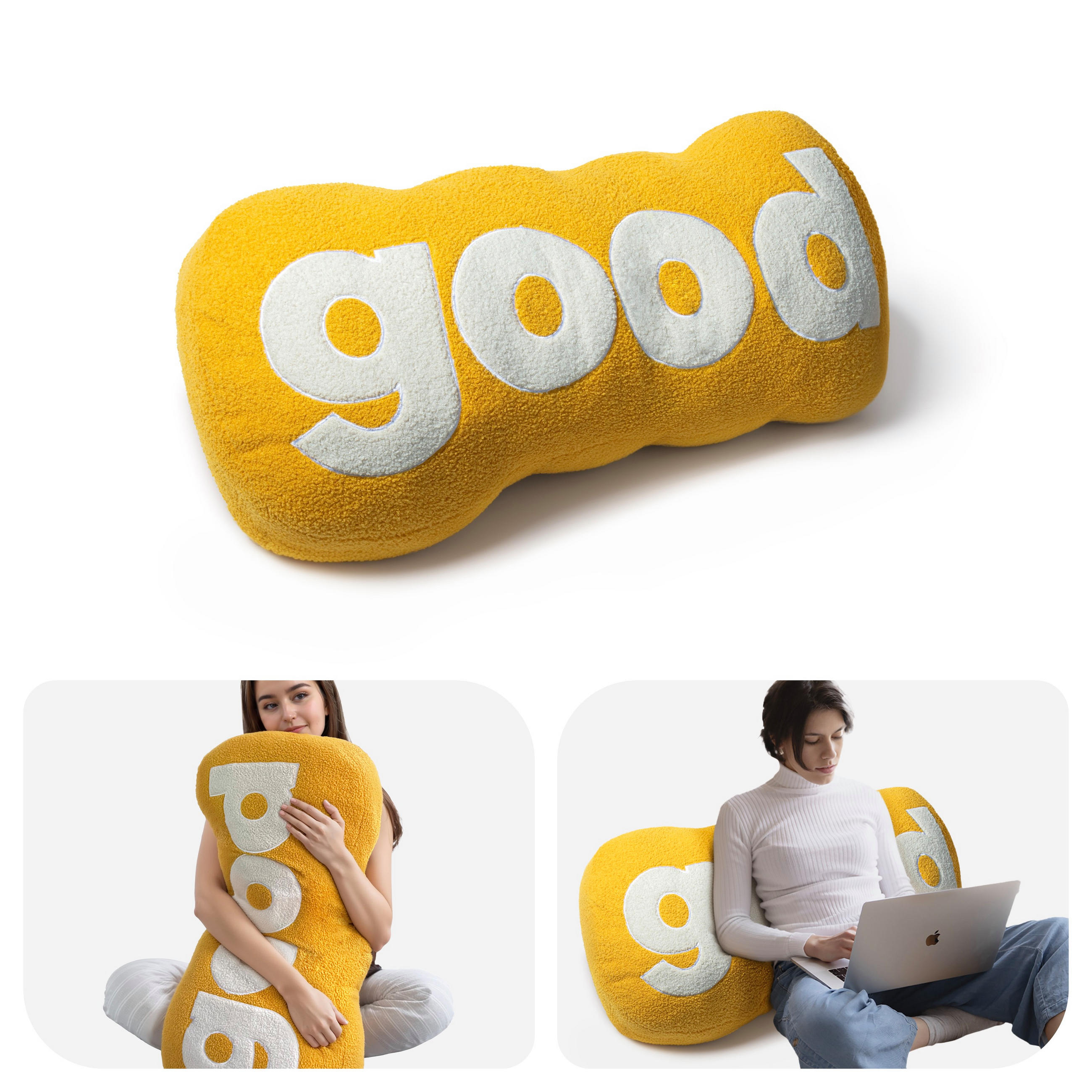 RÜCKENKISSEN Dekokissen GOOD - Gelb, Textil (24/95/45cm) - Vercart