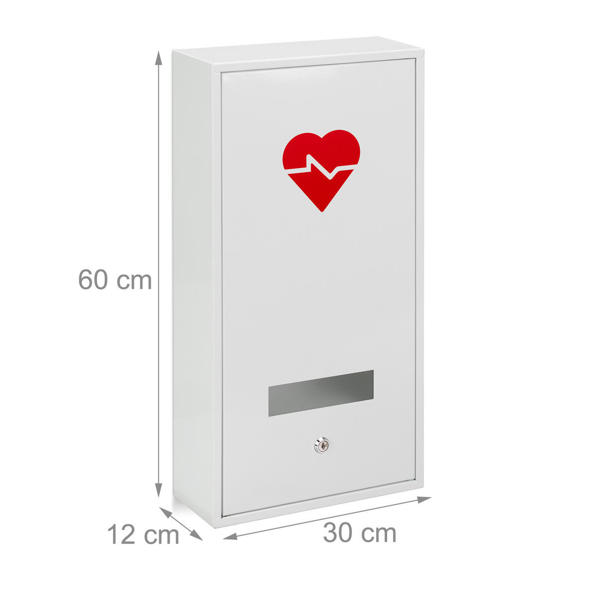 MEDIZINSCHRANK - Weiß, Metall (30/60/12cm) - Relaxdays