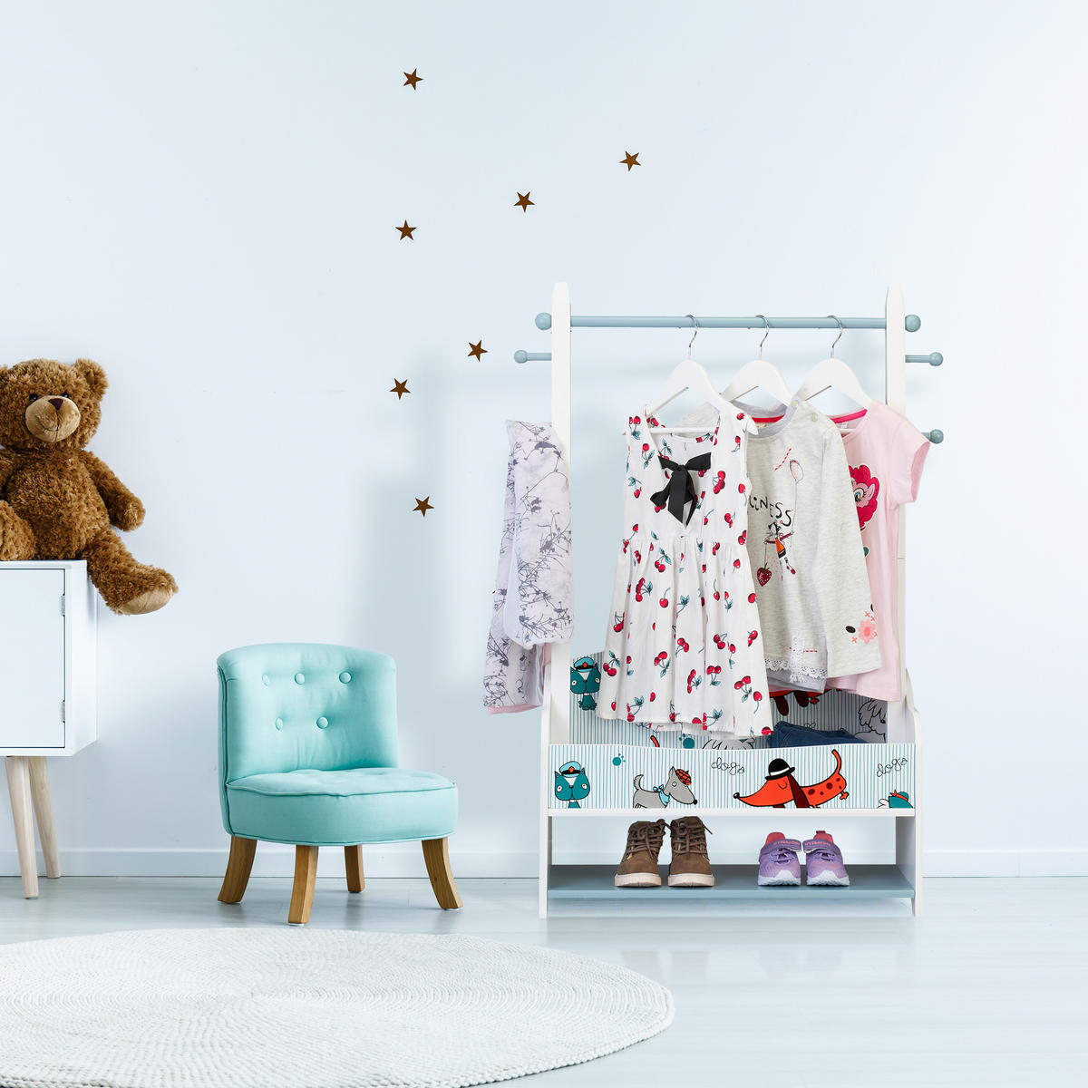 KINDERKLEIDERSTÄNDER - Multicolor, Holz/Holzwerkstoff (71/101/30cm) - Relaxdays