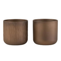BLUMENTOPF GEN - Keramik - Gold/Kupfer - M - 2er Set - Ø 15 cm - Kupferfarben, Keramik (15/14.5cm) - J-Line
