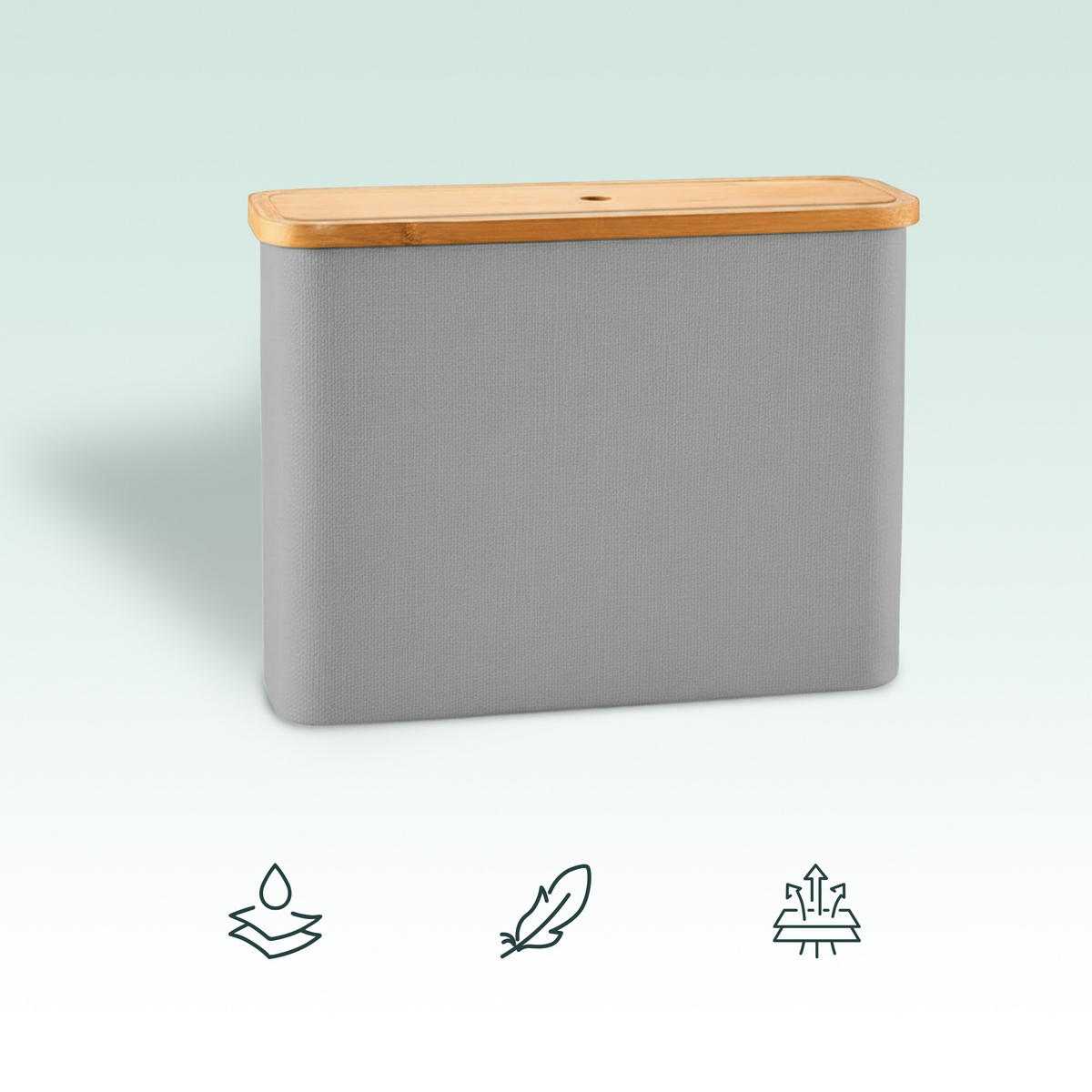 TOILETTENPAPIER-AUFBEWAHRUNG - Grau, Holz/Textil (45/34.5/15cm) - Relaxdays