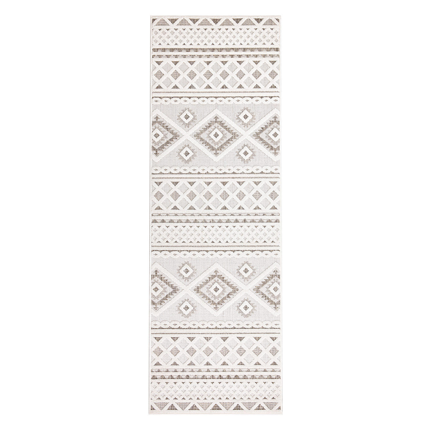 OUTDOOR-TEPPICH Santorini 435 Creme 80x250 cm - Creme, Textil (80/250cm) - carpet city