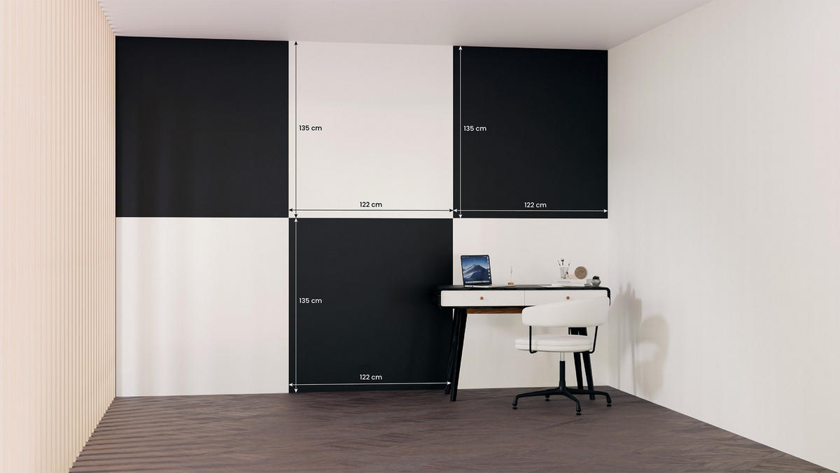 MAGNETPLATTE rahmenloses SLIMboard - Kreideoberfläche - 120x90 cm - Schwarz, Metall (120/90/0.3cm) - ALLboards