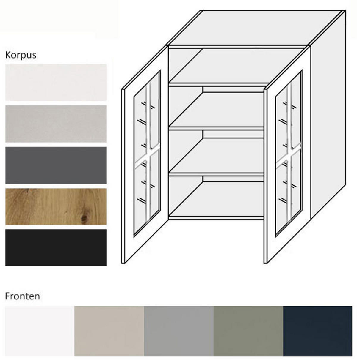 XL-KÜCHENHÄNGESCHRANK Salo W4S/80 Kaschmir Matt / Weiß 80 / 32,5 / 96cm - Kaschmir/Weiß, Holz/Holzwerkstoff (80/96/33cm) - Feldmann-Wohnen