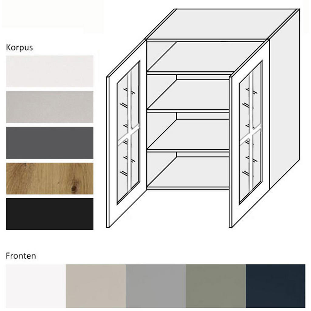 Thumbnail - Feldmann-Wohnen Xl-Küchenhängeschrank, Kaschmir, Weiß, Holz, 3 Fächer, 80x96x33 cm, Küchen, Küchenmöbel, Küchenschränke,...