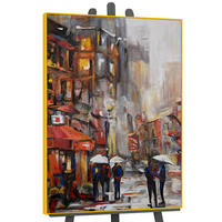 GEMÄLDE Städtische Atmosphäre Schattenfugenrahmen Gelb 140x100 cm - Gelb, Holz (140/100cm) - YS-art gallery