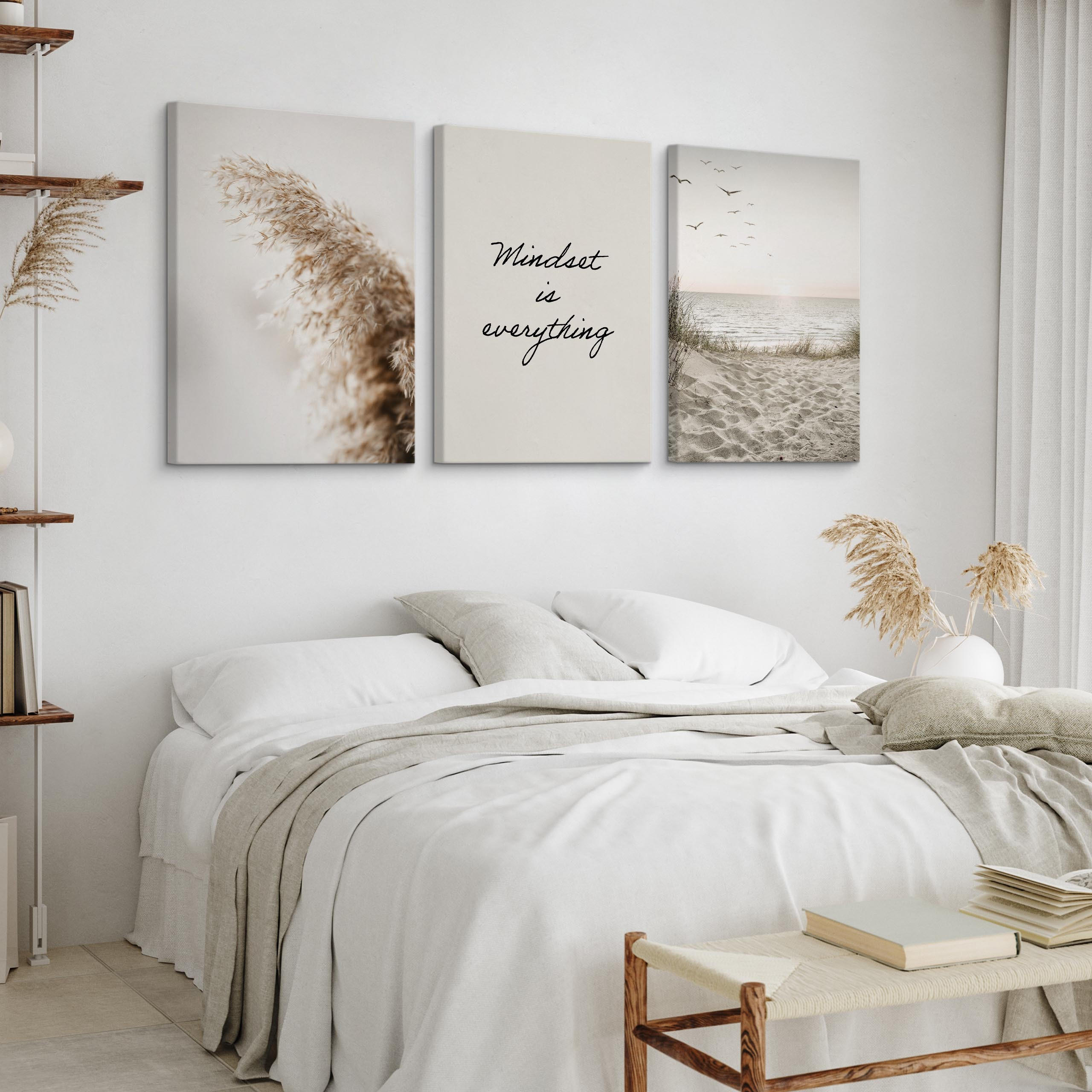 Thumbnail - Muralo Leinwandbilder, Grün, Schwarz, Beige, Braun, Grau, Textil, Wasser/Strand/Meer, Baum/Pflanze/Natur, Sprichwort/Zit...