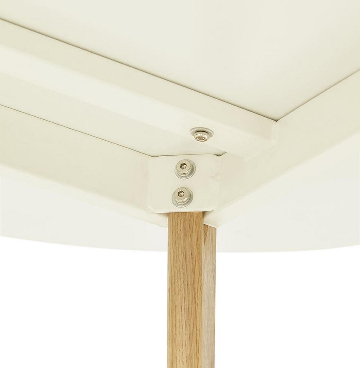 ESSTISCH Rund Holz Skandi-Stil JAXENA, Weiß 120x120x75 cm - Beige/Weiß, Eichenholz/Holz (120/120/75cm) - KADIMA DESIGN