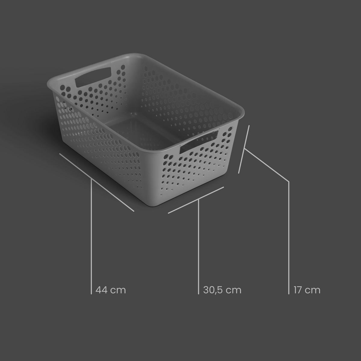 AUFBEWAHRUNGSKORB Anthrazit 44x30x17 cm - 4er-Pack - Anthrazit, Kunststoff (30/17/44cm) - ProHome