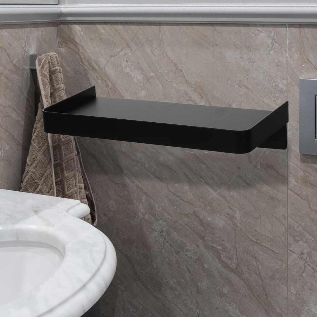 BADEWANNENABLAGE – 18 x 9,5 x 5,5 cm – Grau - Grau, Metall (19/6/11cm)