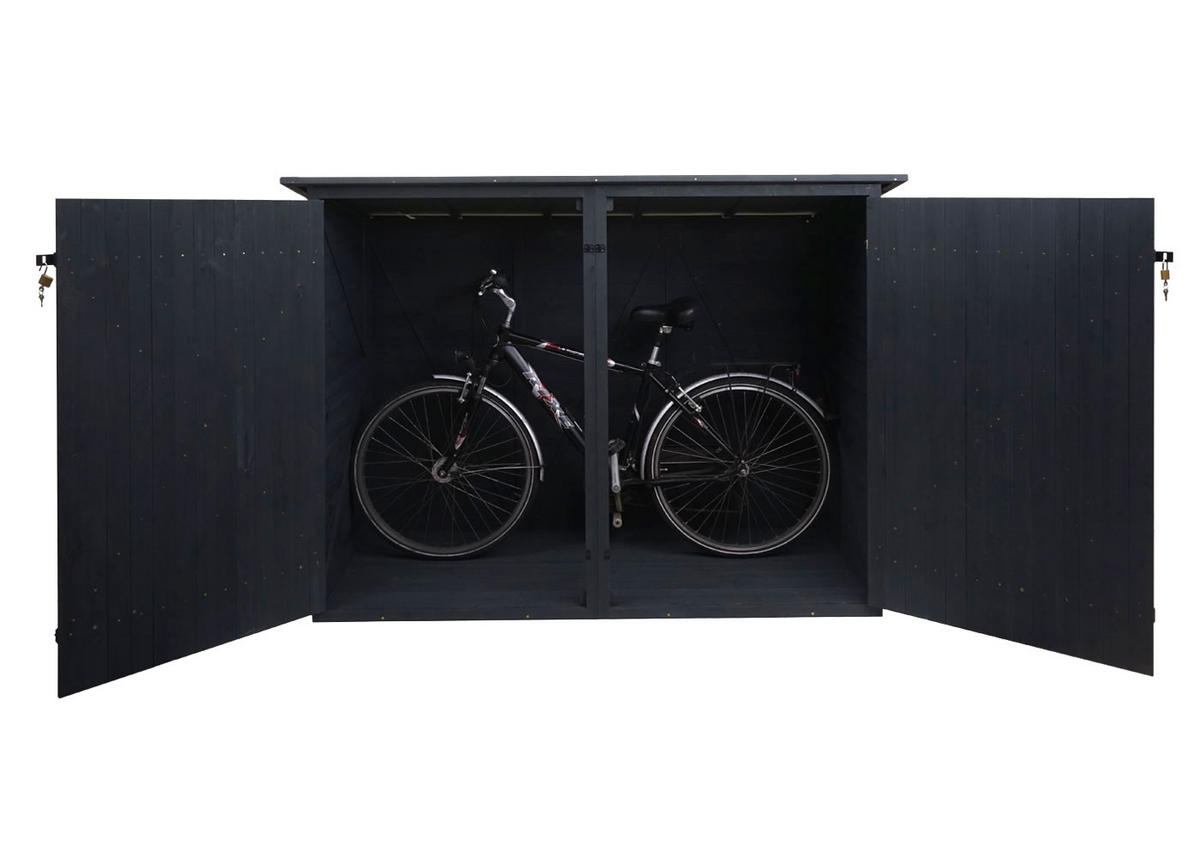 1ER-FAHRRADGARAGE Anthrazit - Anthrazit, Holz (184/152/98cm) - MCW