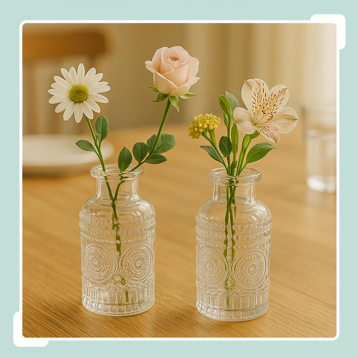 12xGLASVASE - Transparent, Glas (6/13cm) - Relaxdays