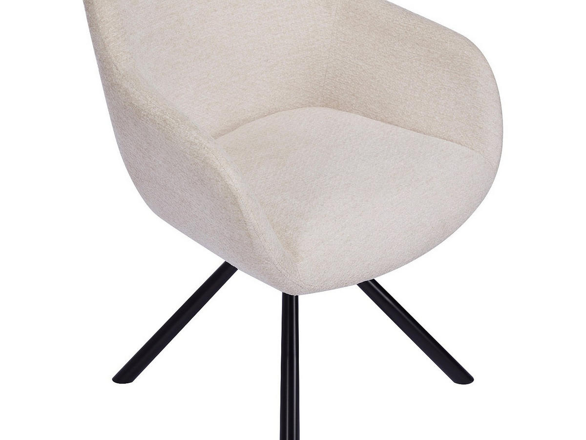 STUHL - 57 cm x 60 cm - Stoff - Cremefarben CILIENO - Creme, Textil (57/80/60cm) - Vente-Unique