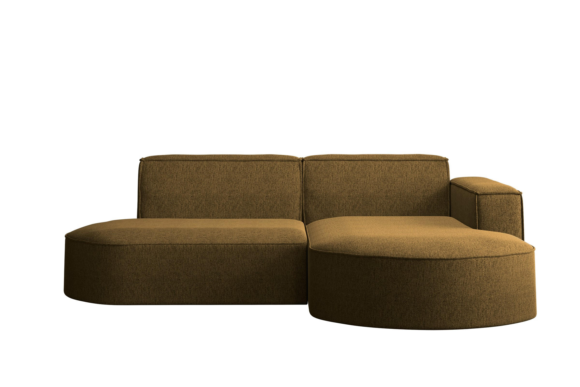 ECKSOFA MODENA L STUDIO Stoff Verita Hellbraun Rechts - Hellbraun, Holz (236/165cm) - Kaiser Möbel