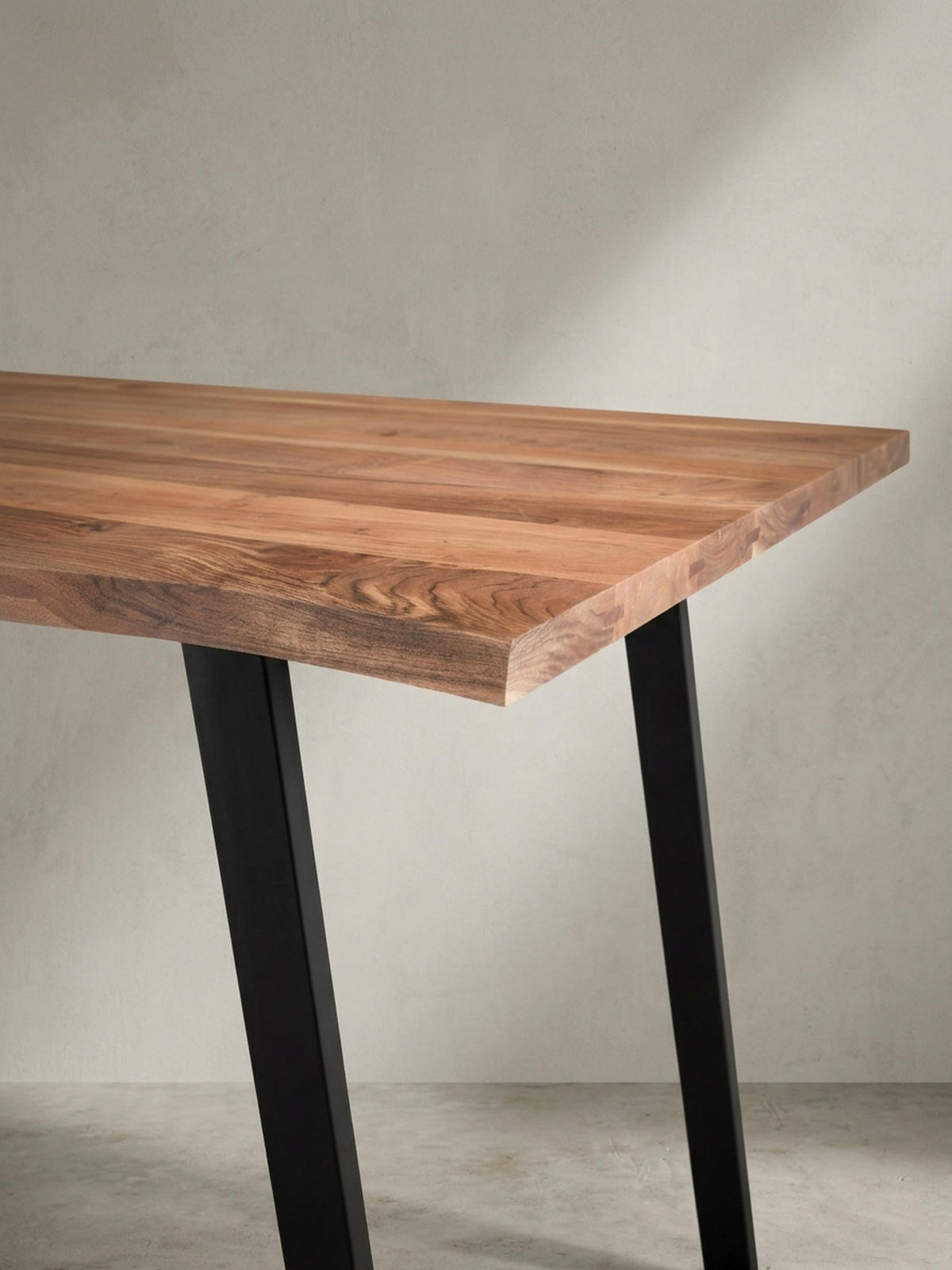 ESSTISCH Massivholz Baumkante Metall U-Gestell Handgefertigt ATOLL, Goldbraun-Schwarz 200x100x76 cm - Schwarz/Braun, Holz/Metall (100/200/76cm) - KADIMA DESIGN