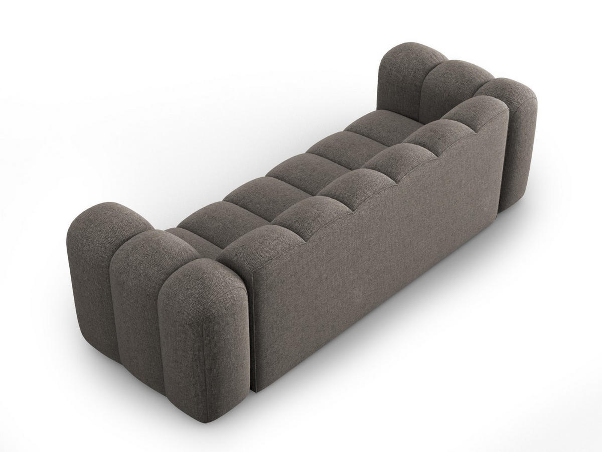 SOFA Lupine aus Chenille-Stoff grau 3 Sitzplätze - Grau, Textil (95/70/230cm) - Micadoni