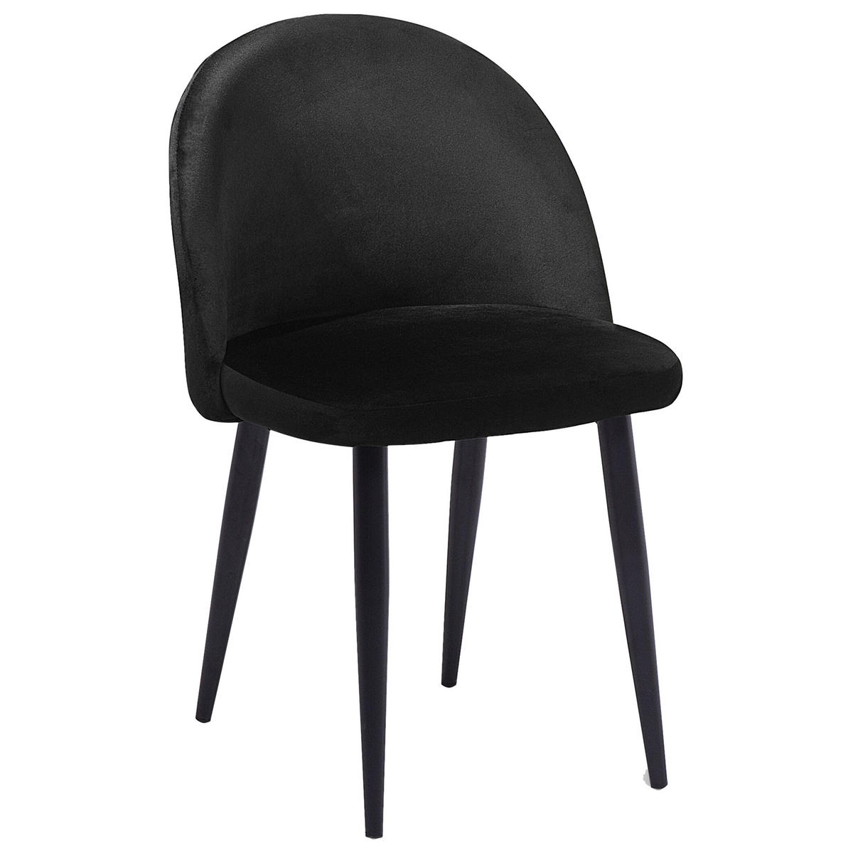 ÉTKEZŐSZÉK 2 darabos Szett Bársony fekete Visalia - fekete, textil (50/81/47cm) - Beliani