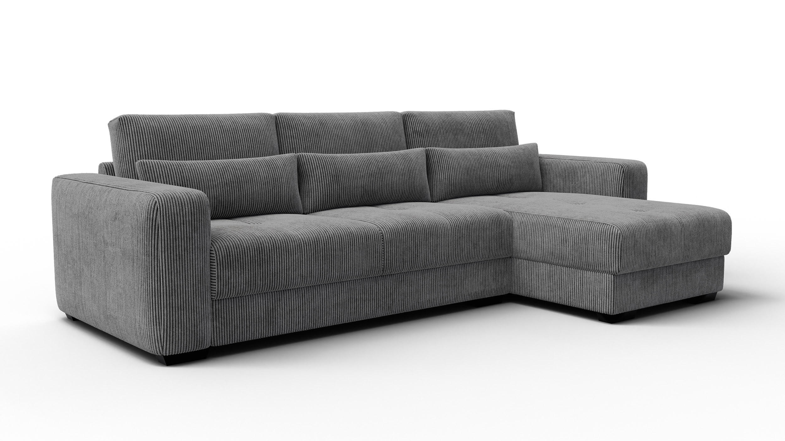 ECKSOFA OLI 4-Sitzer rechts, dunkelgrau - Dunkelgrau, Holz/Textil (295/172cm) - Courtois Laville