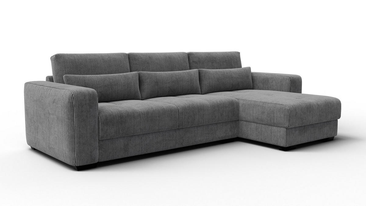 ECKSOFA OLI 4-Sitzer rechts, dunkelgrau - Dunkelgrau, Holz/Textil (295/172cm) - Courtois Laville