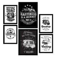 POSTER Set Mit 6 Reisen In Rustikale Zitate A3 & A4 Rahmenlos - Klar, Papier (29/3cm) - Nacnic