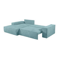 SCHLAFSOFA - 4 Personen-Sitzer - Samt, Stoff - Türkisblau - - Hellblau, Textil (267/85/167cm) - Vente-Unique
