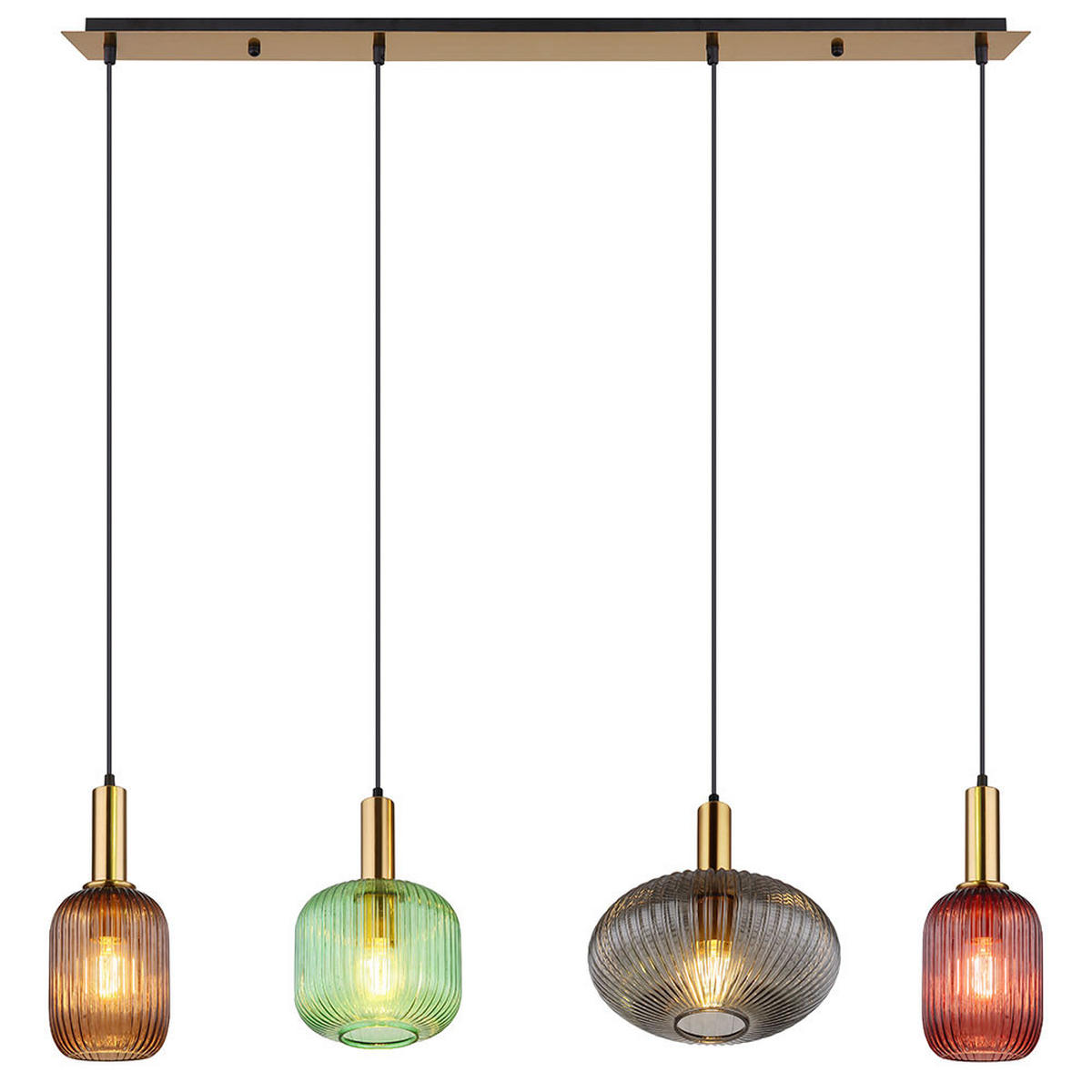 LED HÄNGELEUCHTE Metall Glas Bunt - Multicolor, Glas (115/30/120cm) - Globo Lighting