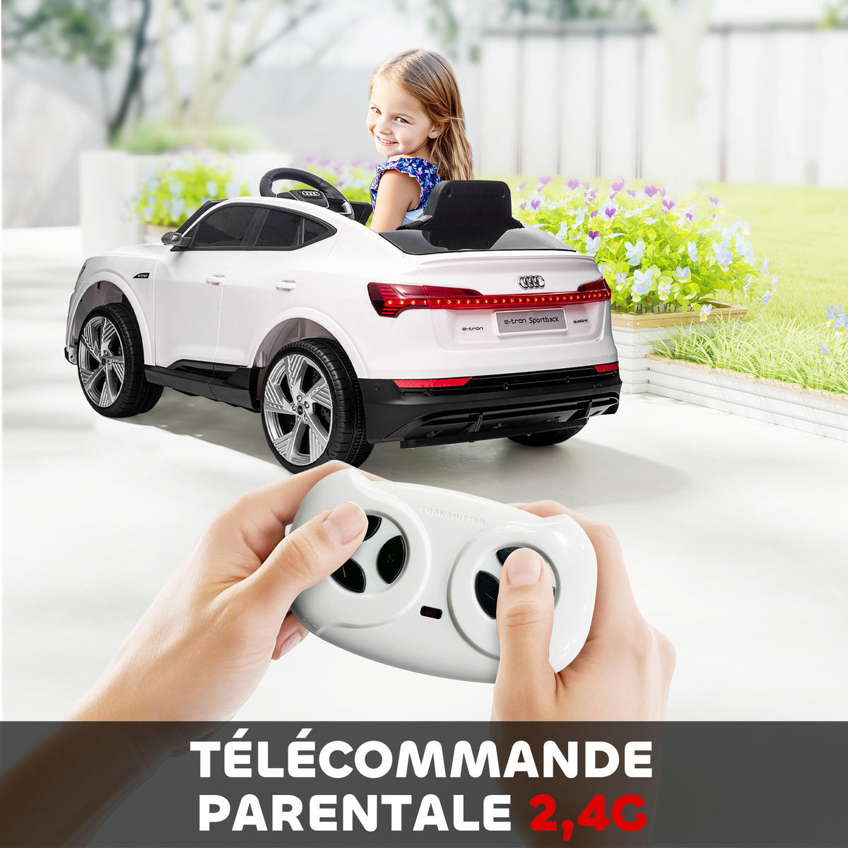 ELEKTRO-KINDERAUTO DE-13004 2,4G Fernbedienung Weiß - Weiß, Kunststoff (108/60/47cm) - ComfortXL