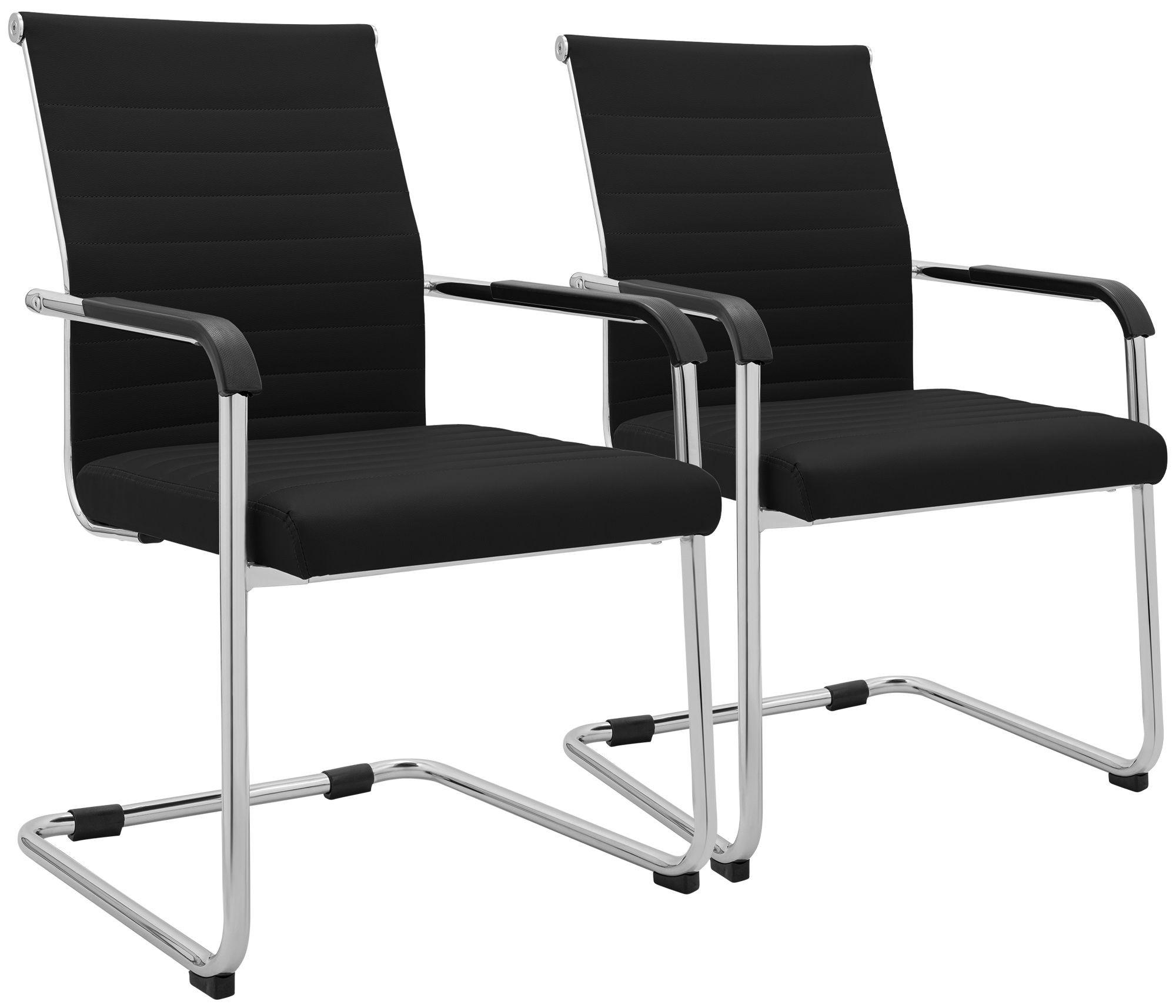 SCHWINGSTUHL 2er Set Metall Schwarz - Schwarz, Metall (55/90/62cm) - CLP