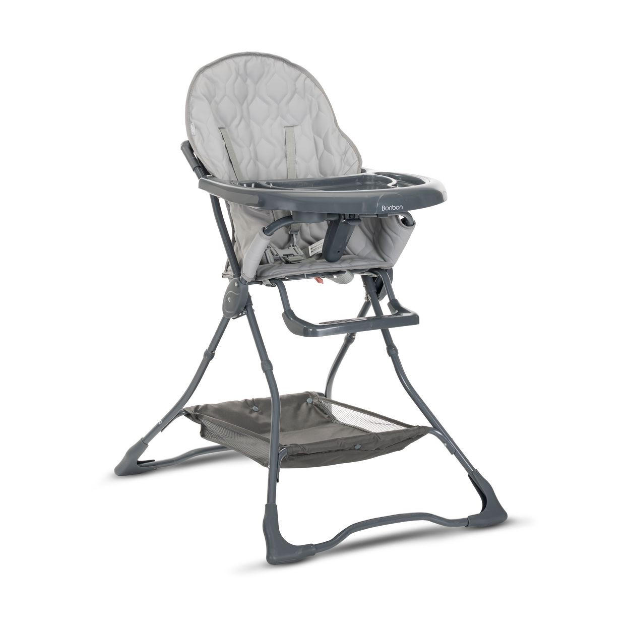HOCHSTUHL Bonbon grau dunkelgrau Bechervertiefung, klappbar, doppelter Tisch, Korb - Dunkelgrau/Grau, Metall (62/112/80cm) - Lorelli
