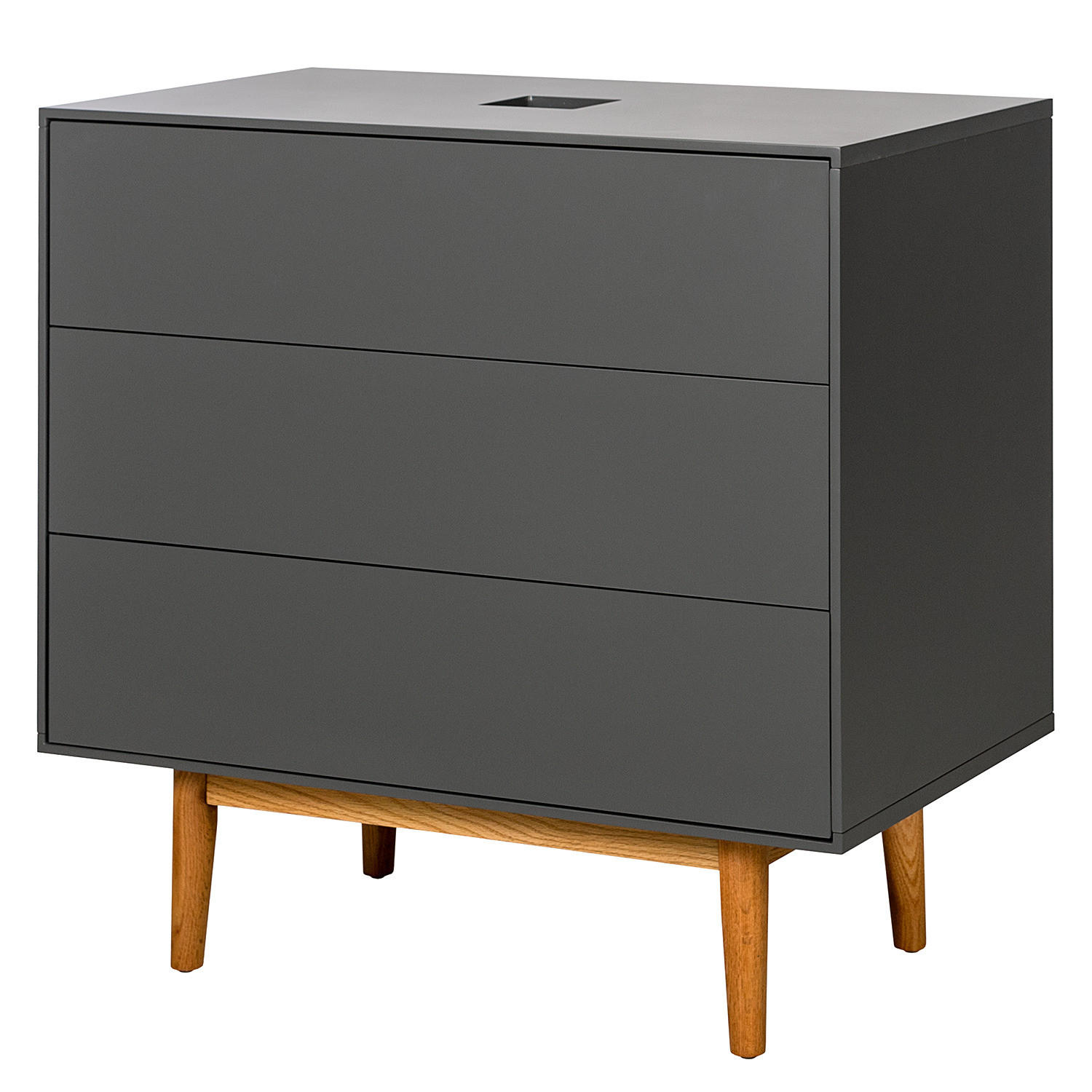 WASCHTISCH - MDF / Massivholz - Grau, Holz/Holzwerkstoff (80/80/48cm) - home24