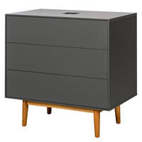 WASCHTISCH - MDF / Massivholz - Grau, Holz/Holzwerkstoff (80/80/48cm) - home24