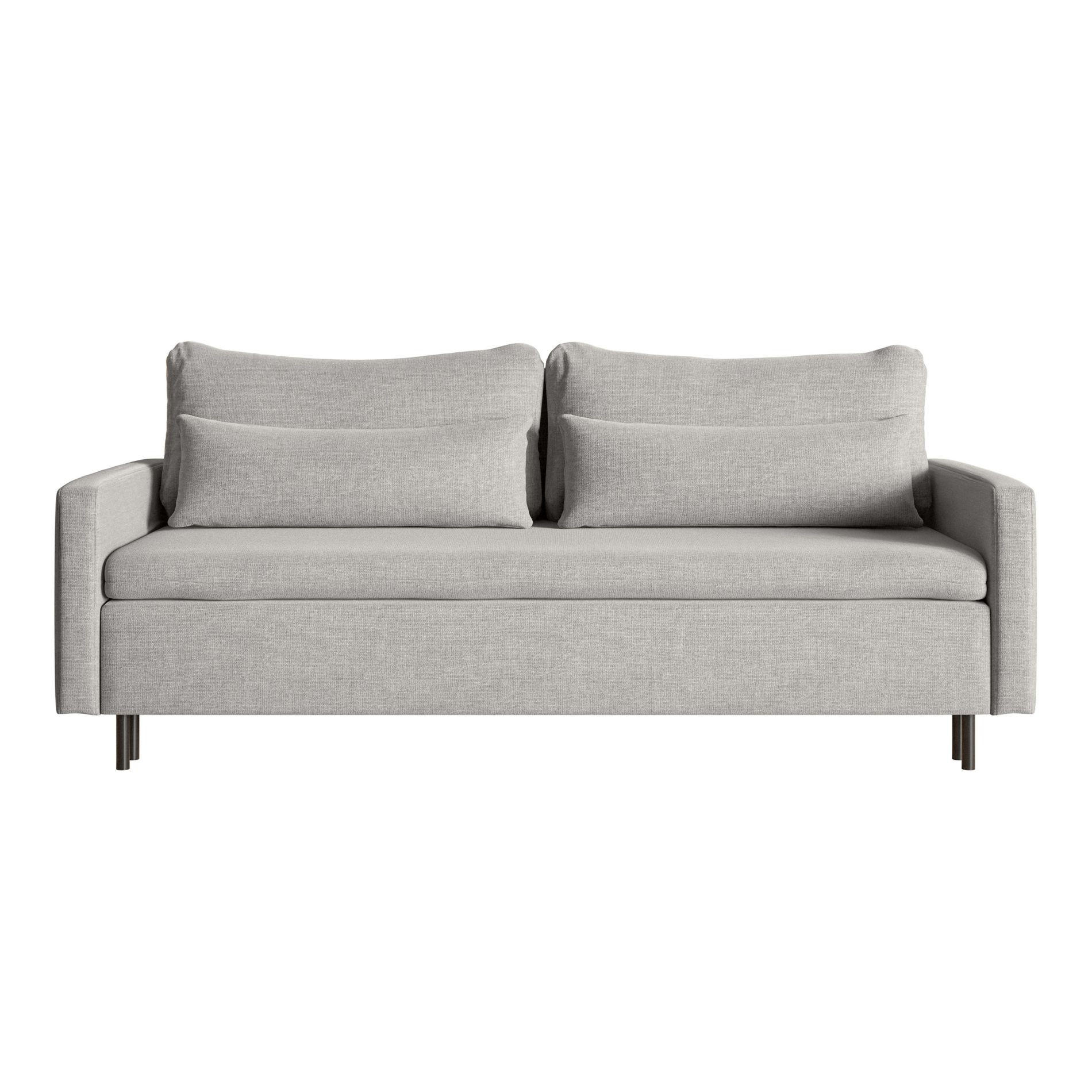 3-SITZER SOFA Umpro Chenille Grau - Schwarz/Grau, Textil/Metall (220/96/95cm) - Selsey