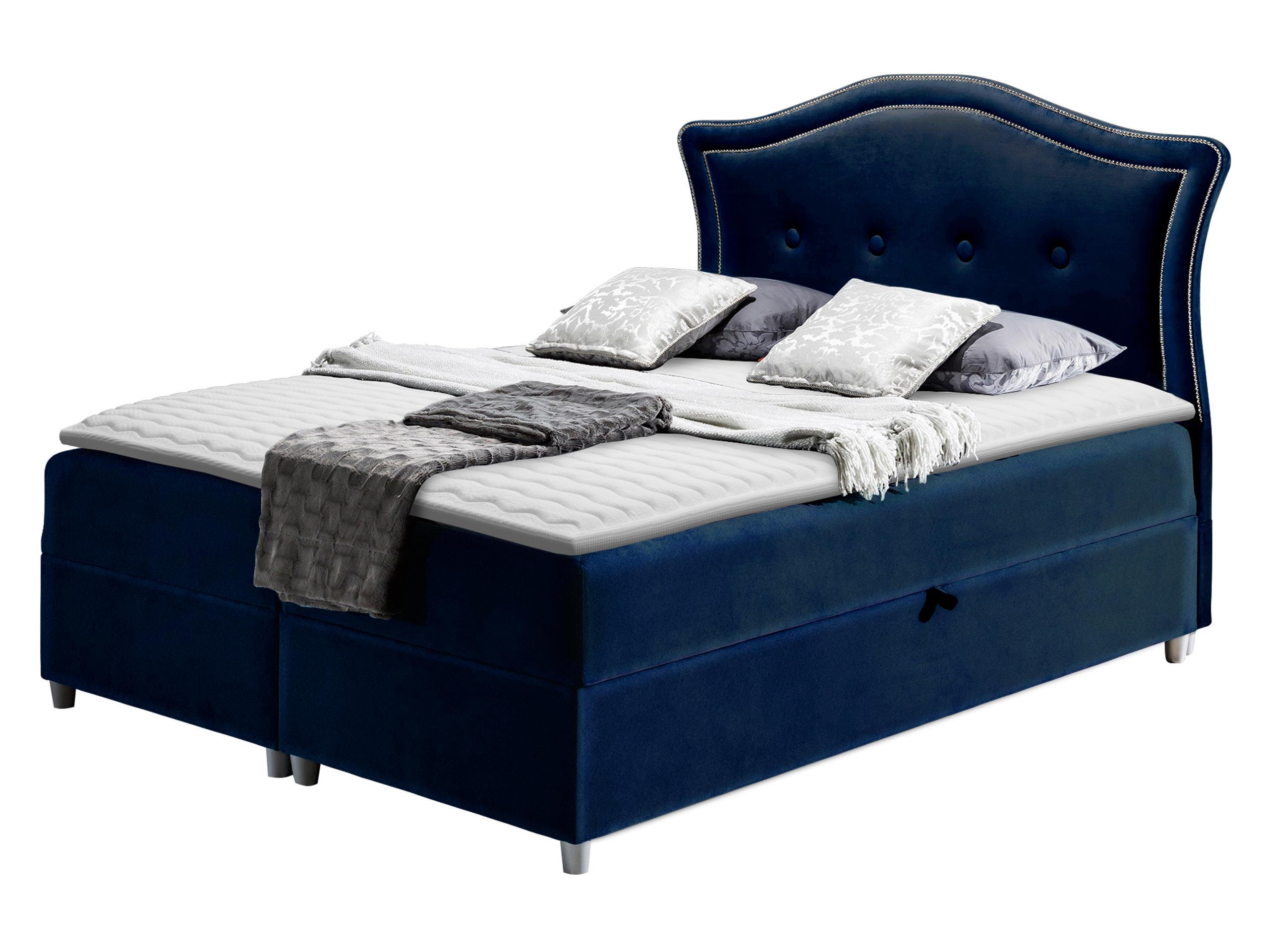 BOXBETT Bedran - Dunkelblau, Holz (120/200cm) - MIRJAN24