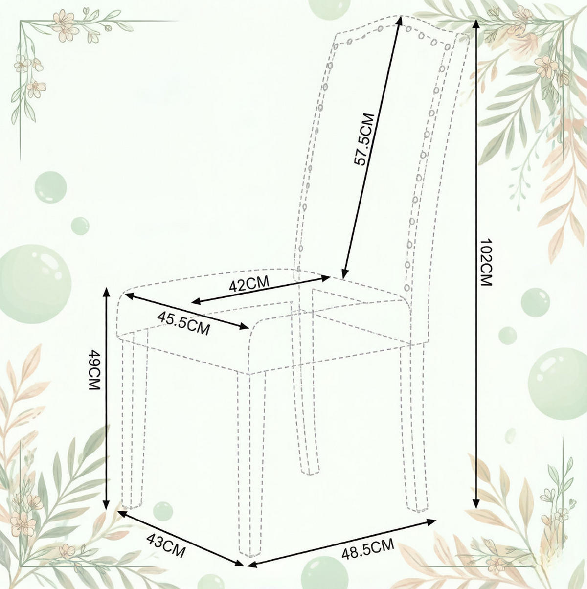 ESSSTUHL 2er-Set mit hoher Rückenlehne 43 x 102 x 48,5 cm Light Grey - Hellgrau, Holz (43/102/48.5cm) - Meubliv